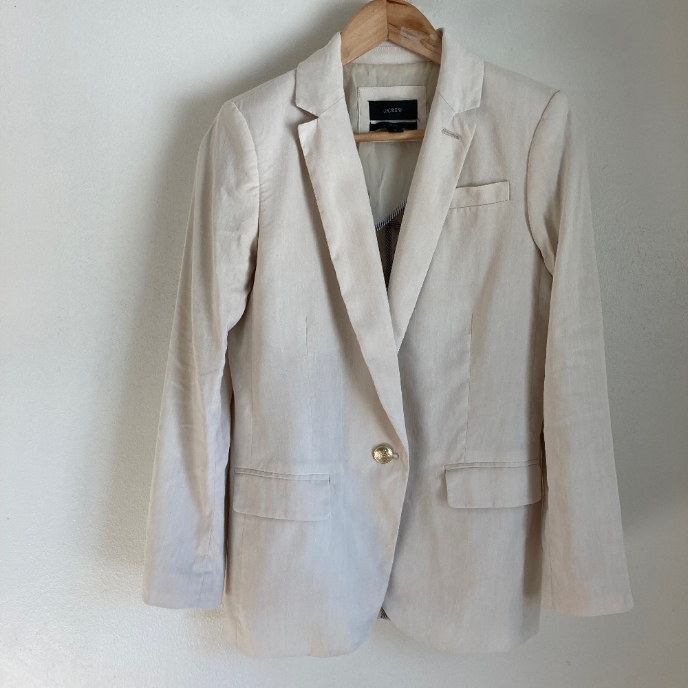 J. Crew Linen Single-Button Blazer